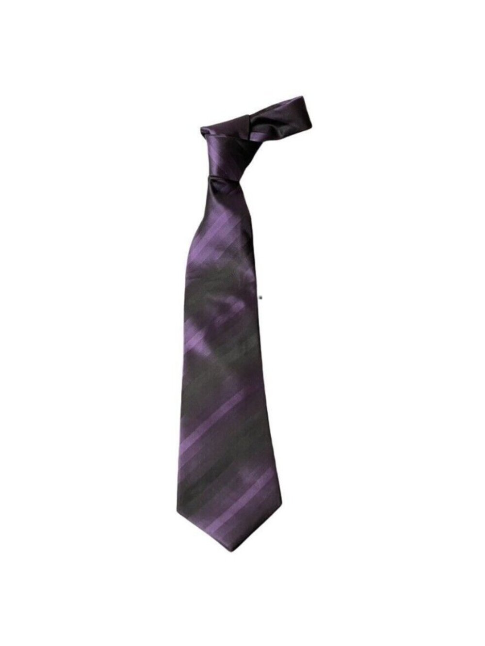 Elegant Purple & Black Diagonal Striped Mens Necktie by JOHN ASHFORD